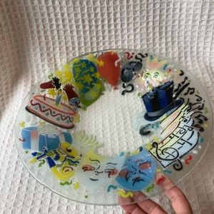 Signed Peggy Karr Fused Glass Celebration Bowl